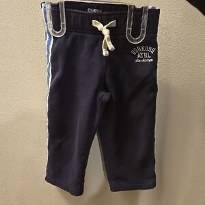 OshKosh B'gosh Kids Dark Blue Joggers with White Accents Side Stripe 2t